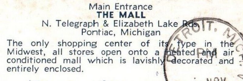 Summit Place Mall (Pontiac Mall) - Vintage Postcard